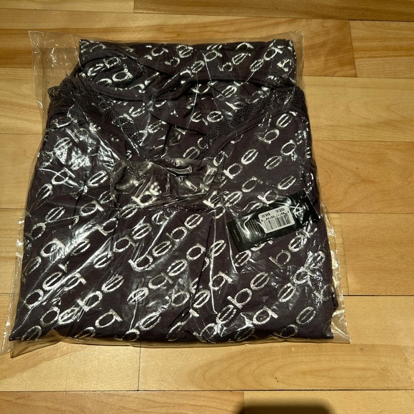 bebe Silver Printed Logo Pant Pajama & Tank Top Set-NWT-Midnite Lavender-Size XL - Picture 7 of 7